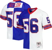 Men's Mitchell & Ness Jim Kelly Royal/Red Buffalo Bills Big Tall Split Legacy Retired Player Replica Jersey