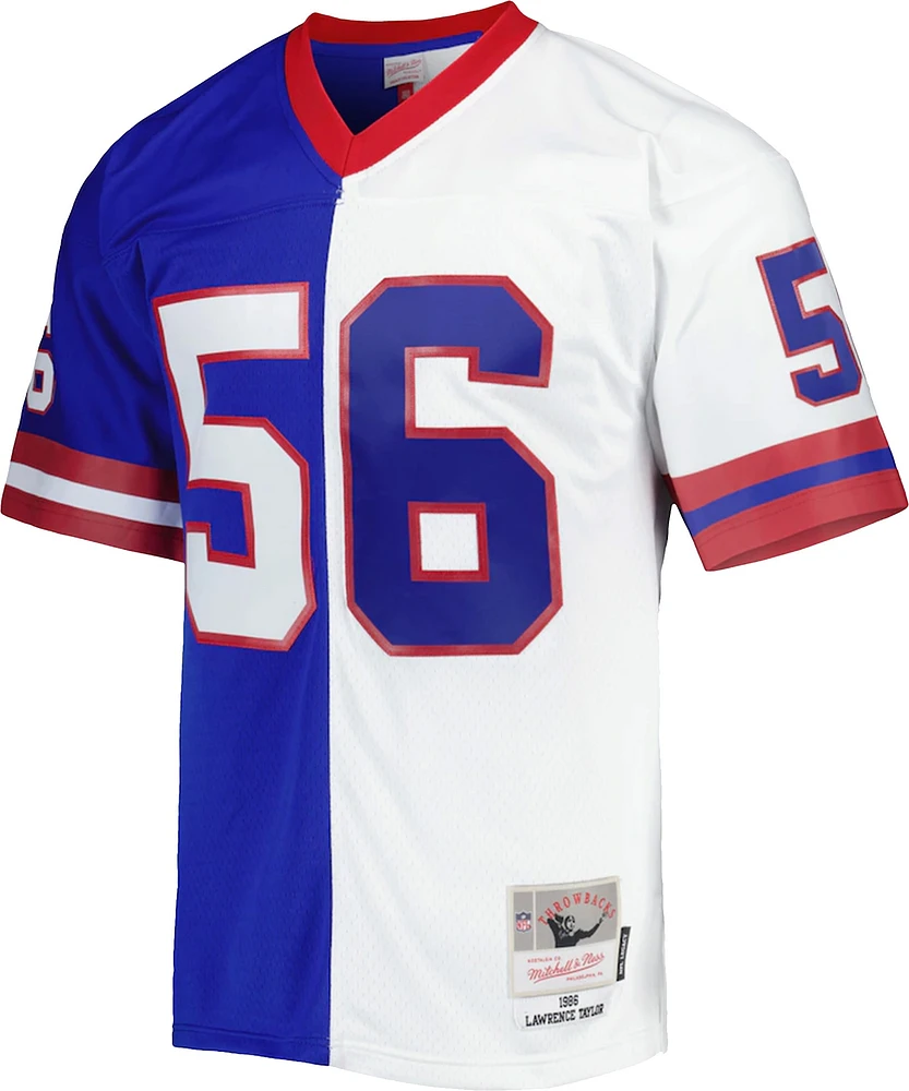 Men's Mitchell & Ness Lawrence Taylor Royal/White New York Giants 1986 Split Legacy Replica Jersey