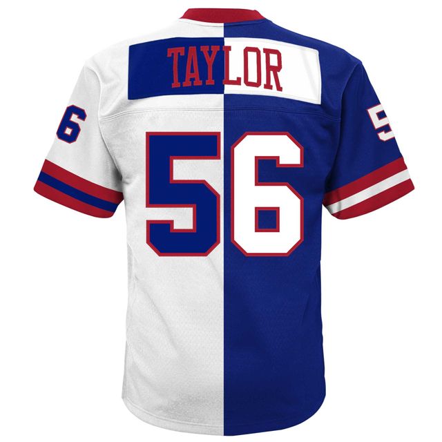 Maillot réplique Mitchell & Ness Lawrence Taylor Royal/Blanc New York Giants 1986 Split Legacy pour hommes