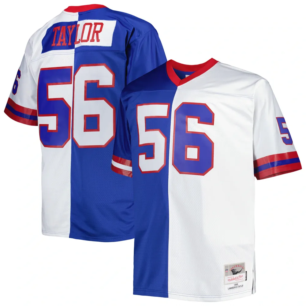 Mitchell & Ness Lawrence Taylor Royal/Blanc New York Giants Big Tall Split Legacy Retired Player Replica Maillot pour homme