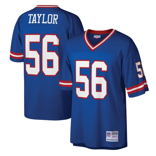 Men's Mitchell & Ness Lawrence Taylor Royal/White New York Giants Big Tall Split Legacy Retired Player Replica Jersey