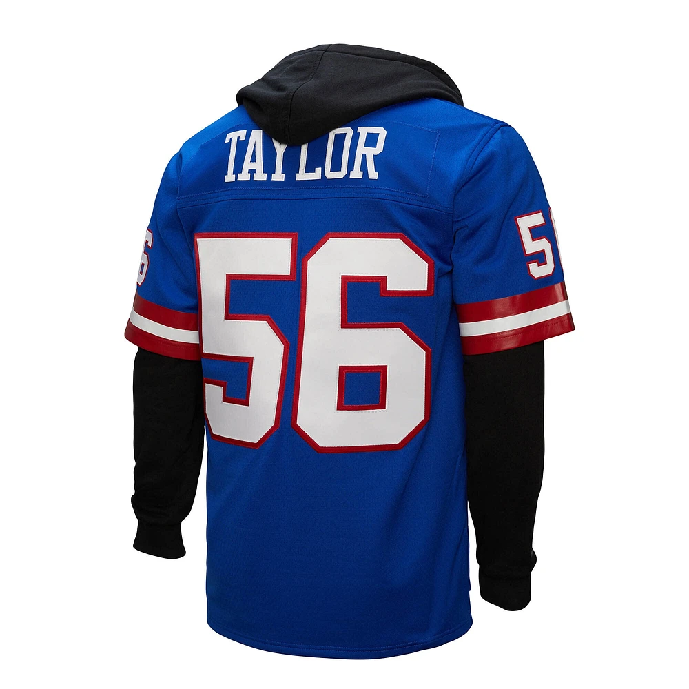 Sweat à capuche pour homme Mitchell & Ness Lawrence Taylor Royal New York Giants Player Name Number Legacy Jersey