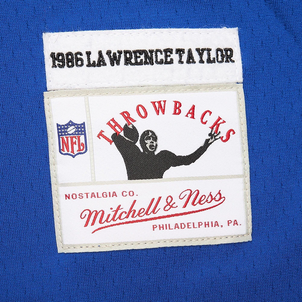 Sweat à capuche pour homme Mitchell & Ness Lawrence Taylor Royal New York Giants Player Name Number Legacy Jersey