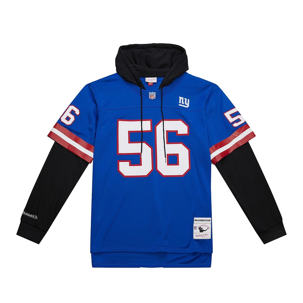 Sweat à capuche pour homme Mitchell & Ness Lawrence Taylor Royal New York Giants Player Name Number Legacy Jersey