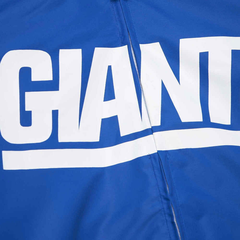 Men's Mitchell & Ness Lawrence Taylor Royal New York Giants Retired Player Graphic Full-Zip Satin Jacket