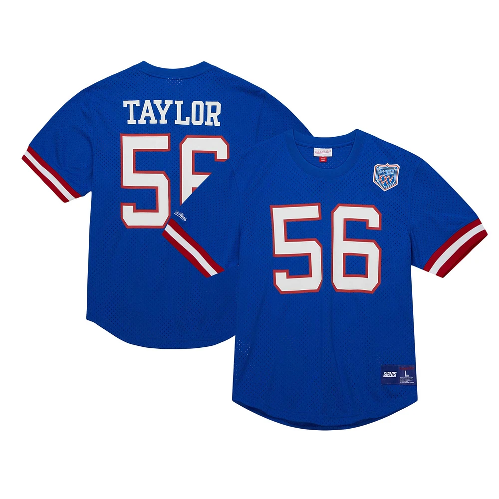 Haut en maille pour homme avec nom et numéro de joueur retraité des New York Giants, Lawrence Taylor Royal Mitchell & Ness