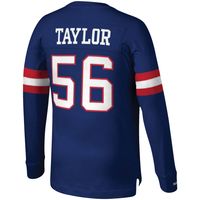 Men's Mitchell & Ness Lawrence Taylor Royal New York Giants Throwback Retired Player Name Number Long Sleeve Top