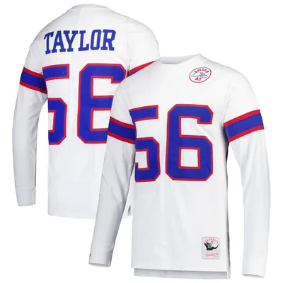 Lawrence Taylor New York Giants Mitchell & Ness Retired Player Name Number Long Sleeve Top - White