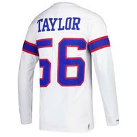 Men's Mitchell & Ness Lawrence Taylor White New York Giants Retired Player Name Number Long Sleeve Top