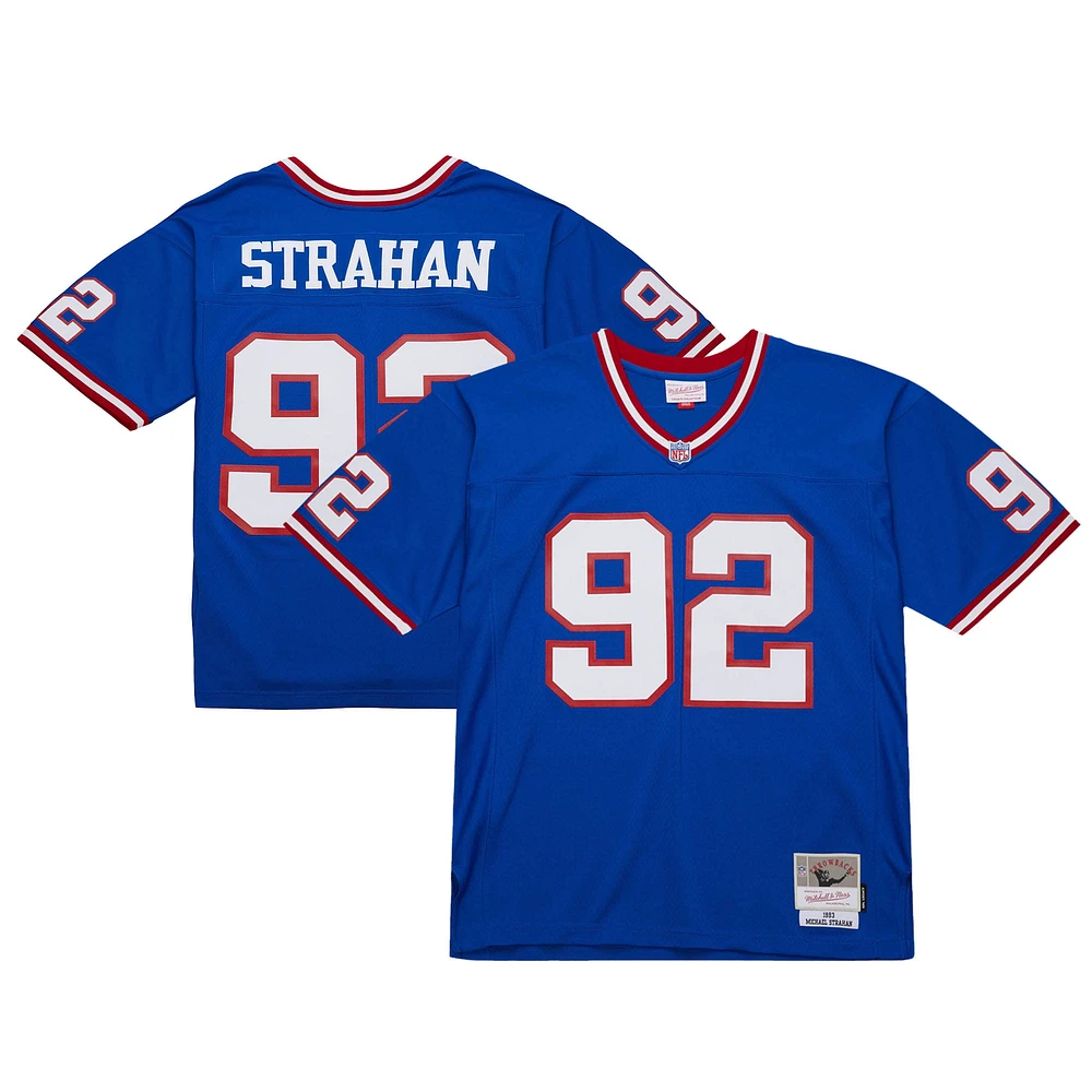 Maillot réplique Mitchell & Ness Michael Strahan Royal New York Giants 1993 Legacy pour homme