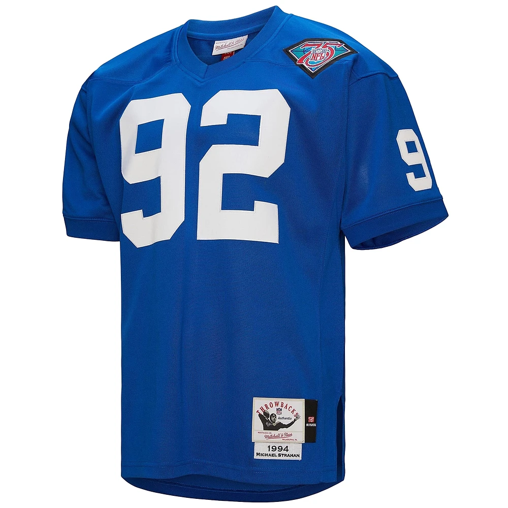 Maillot de joueur retraité authentique Mitchell & Ness Michael Strahan Royal New York Giants 1994 pour homme