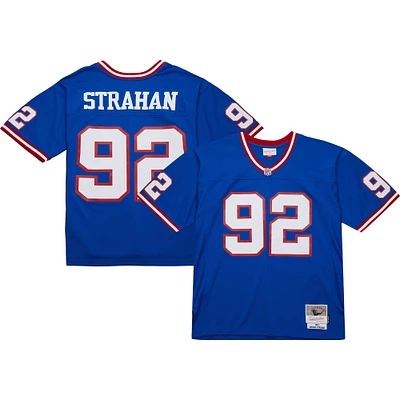 Men's Mitchell & Ness Michael Strahan Royal New York Giants Big Tall 1993 Retired Player Replica Jersey