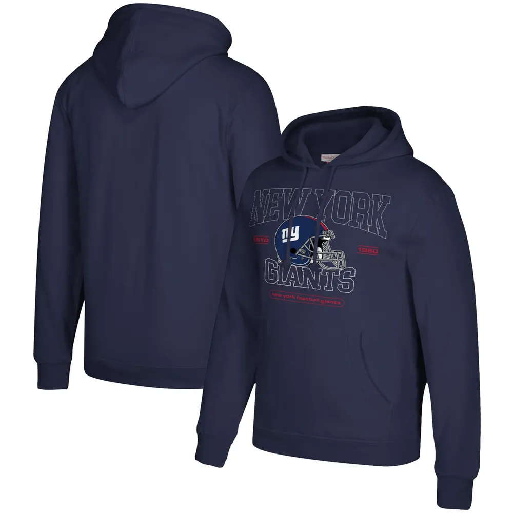 Men's Mitchell & Ness Royal New York Giants Three Stripe Pullover Hoodie