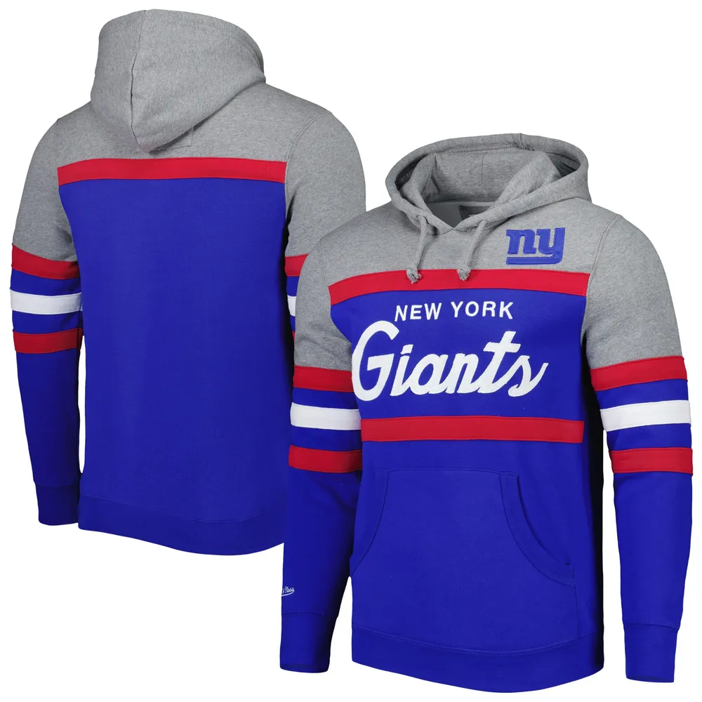 Mitchell u0026 Ness Men's Mitchell u0026 Ness Royal/Heathered Gray New York Giants  Head Coach Pullover Hoodie | Coquitlam Centre