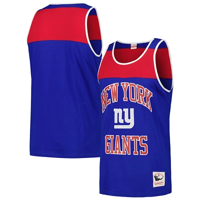 Débardeur Mitchell & Ness pour homme, colorblock, bleu royal/rouge, New York Giants Heritage