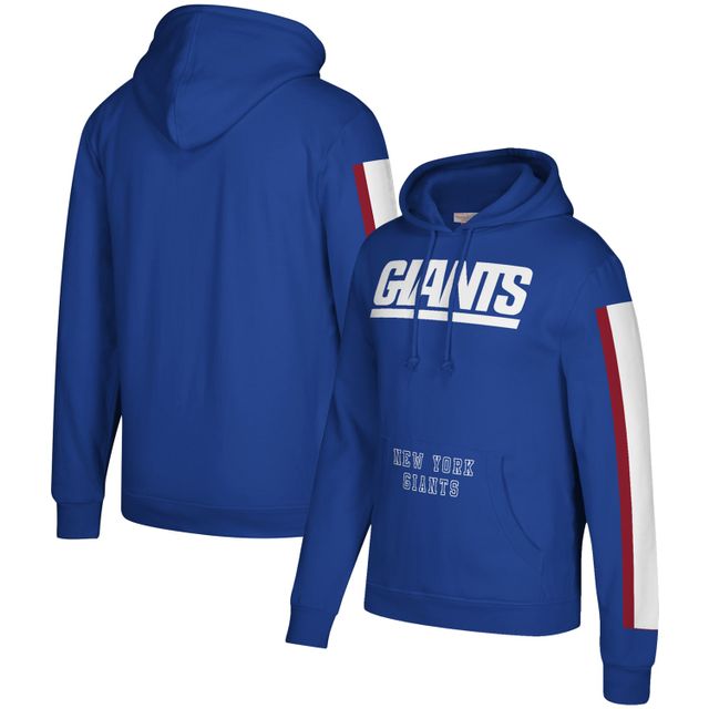 Chandail à capuchon trois bandes Royal New York Giants Mitchell & Ness pour homme