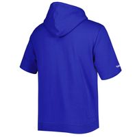 Men's Mitchell & Ness Royal New York Giants Washed Short Sleeve Pullover Hoodie