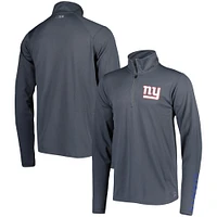 Sweat à capuche demi-zip MSX by Michael Strahan gris anthracite New York Giants pour homme