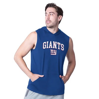 Men's MSX by Michael Strahan Royal New York Giants Action Sleeveless Pullover Hoodie