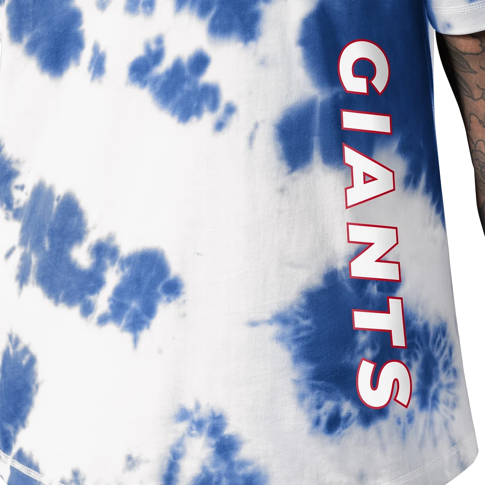 T-shirt freestyle tie-dye MSX by Michael Strahan Royal New York Giants pour hommes