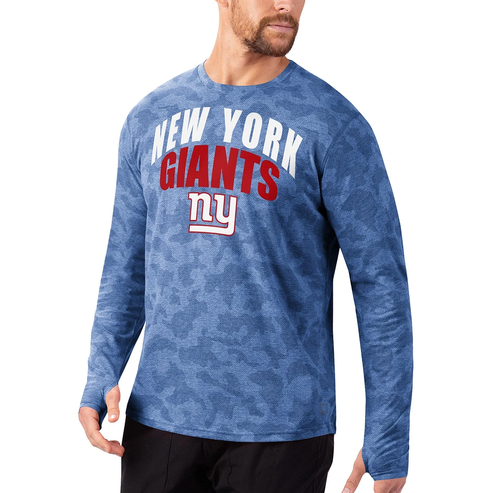 T-shirt à manches longues MSX by Michael Strahan Royal New York Giants Performance Camo pour homme