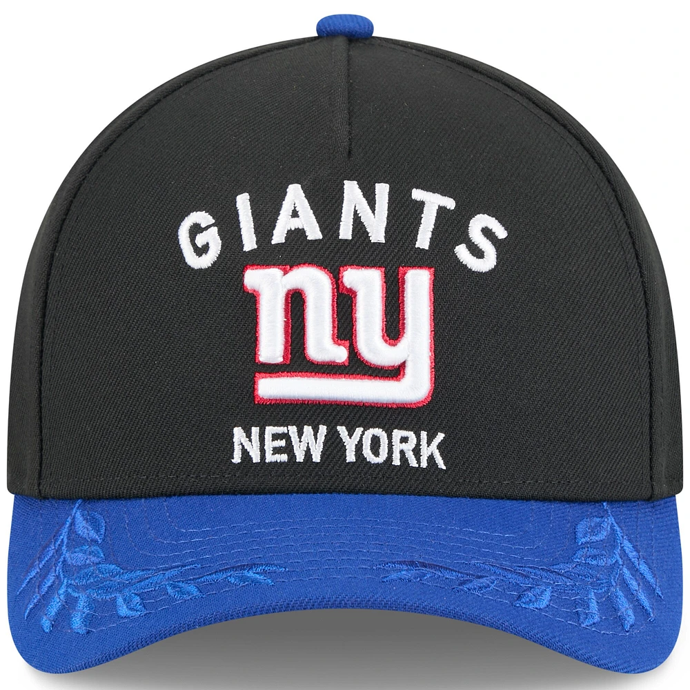Casquette ajustable New Era 9FORTY M-Crown A-Frame pour homme, noire/bleu marine, des New York Giants, draft NFL 2025