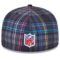 Men's New Era Black York Giants 2024 NFL Crucial Catch Plaid 59FIFTY Fitted Hat