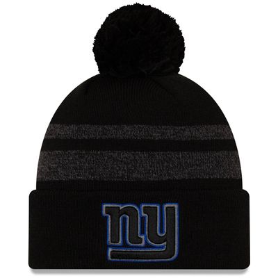 Men's New Era Black New York Giants Dispatch Cuffed Knit Hat With Pom