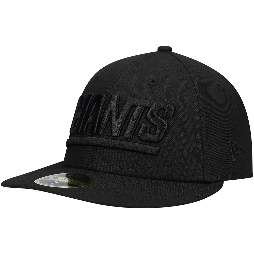 Men's New Era Black York Giants Historic Logo on Low Profile 59FIFTY II Fitted Hat