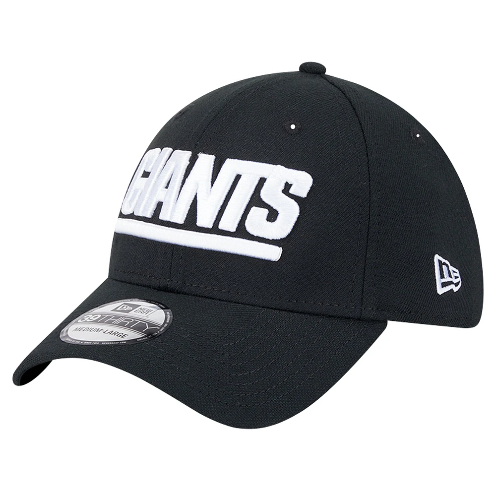 Casquette New Era noire York Giants Main 39THIRTY Flex pour homme