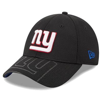 Men's New Era Black New York Giants Top Visor 9FORTY Adjustable Hat