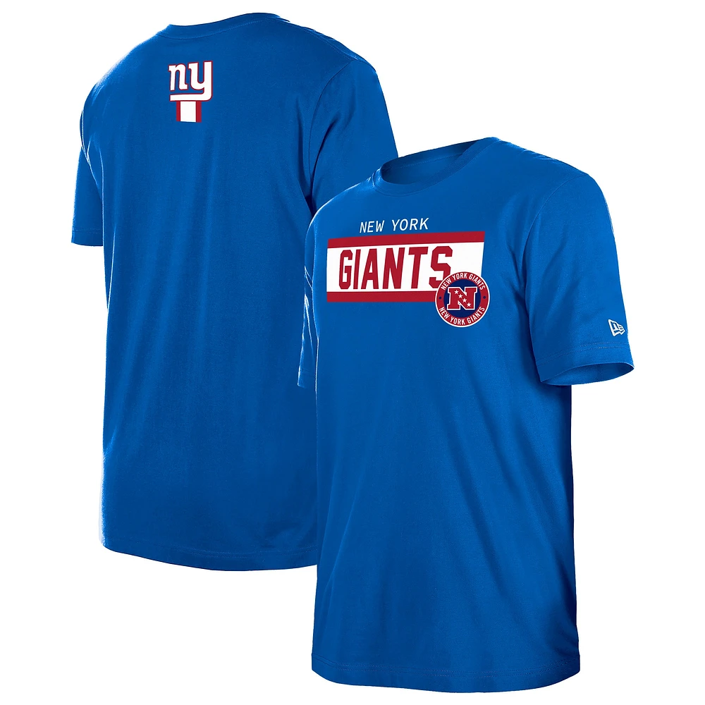 Men's New Era  Blue York Giants 3rd Down High Density Print T-Shirt