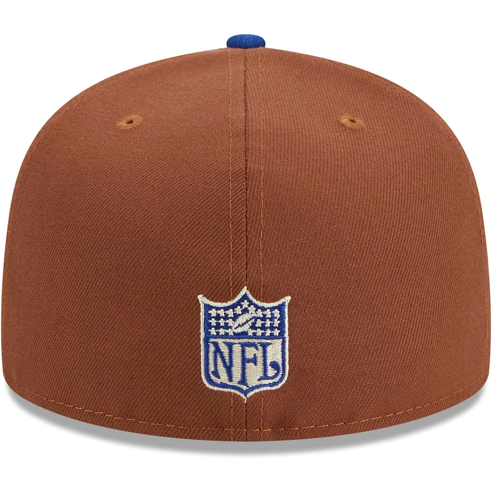 Casquette ajustée 59FIFTY New Era pour hommes, marron/royal, York Giants Harvest 75th Anniversary