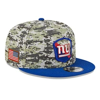 Men's New Era  Camo/Royal New York Giants 2023 Salute To Service 9FIFTY Snapback Hat