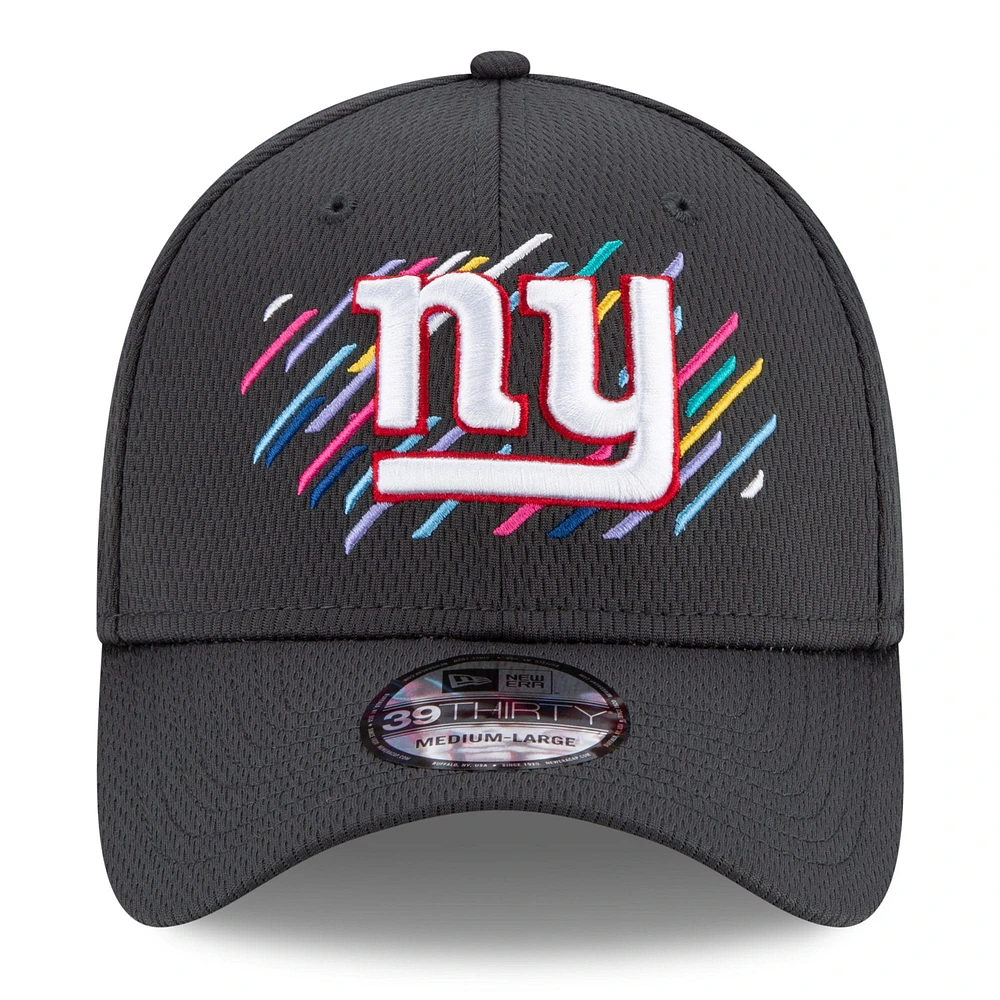 Men's New Era Charcoal York Giants 2021 NFL Crucial Catch - 39THIRTY Flex Hat