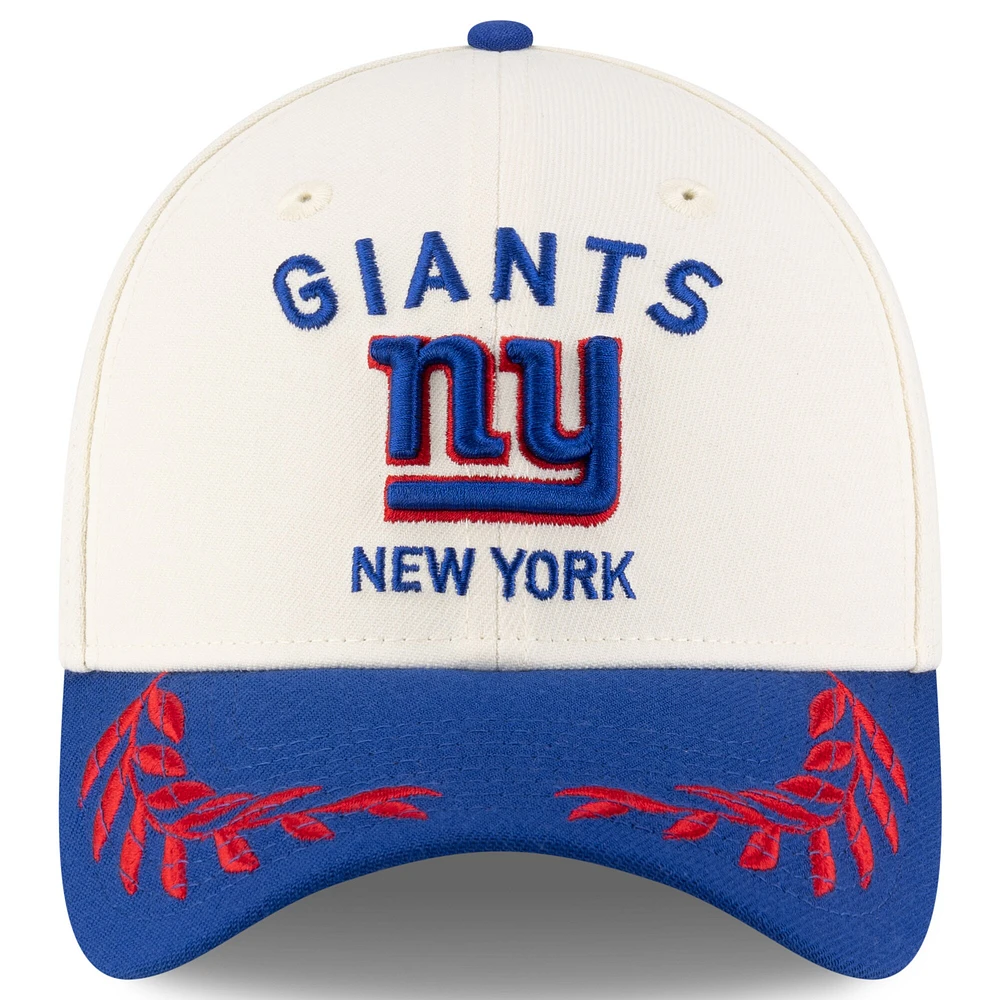 Casquette New Era 39THIRTY Flex crème/bleu roi pour homme, York Giants, draft NFL 2025