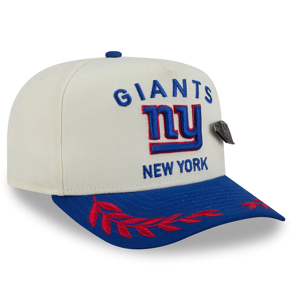 Casquette ajustée New Era 59FIFTY crème/bleu roi pour homme, York Giants, draft NFL 2025
