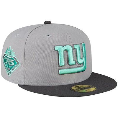 Men's New Era Gray/Graphite York Giants Aqua Pop 59FIFTY Fitted Hat