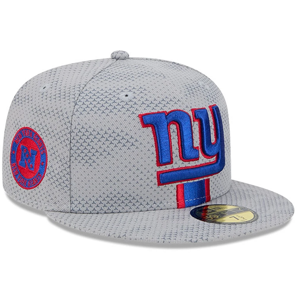 Casquette ajustée 59FIFTY New Era pour hommes des Giants de York 2024 Sideline, grise