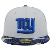 Men's New Era Gray York Giants Active Camo 59FIFTY Fitted Hat