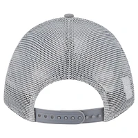 Men's New Era Gray New York Giants Domain A-Frame Trucker 9FORTY Adjustable Hat