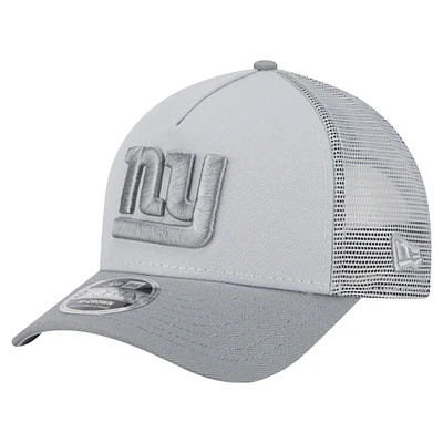 Men's New Era Gray New York Giants Domain A-Frame Trucker 9FORTY Adjustable Hat