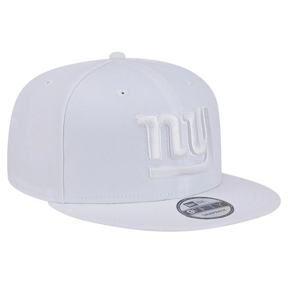 Men's New Era New York Giants Main White on White 9FIFTY Snapback Hat
