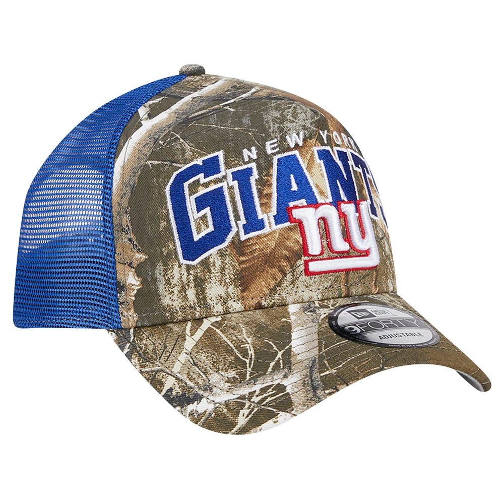 Men's New Era Realtree Camo/Royal New York Giants Active Camo 9FORTY A-Frame Adjustable Hat