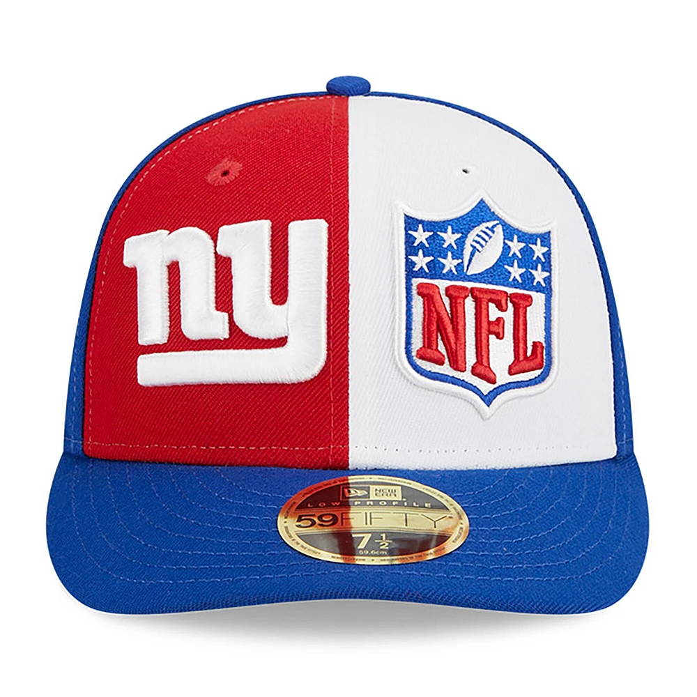 Casquette ajustée 59FIFTY Sideline Low Profile des Giants de New York 2023 Era pour homme, rouge/royal