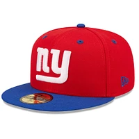 Casquette ajustée 59FIFTY New Era Red/Royal York Giants Flipside 2Tone pour homme