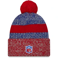 Bonnet en tricot à pompon à revers New Era Royal/Rouge New York Giants 2023 Sideline Sport pour homme