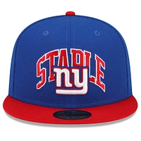 Casquette ajustée 59FIFTY New Era Royal/Rouge York Giants NFL x Staple Collection pour hommes