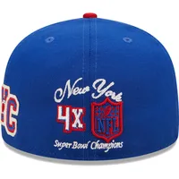 New York NY Giants SUPER BOWL XLII SNAPBACK Grey-Royal Hat