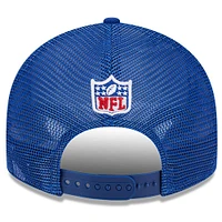 Casquette ajustable 9FIFTY Trucker Low Profile New Era Royal New York Giants 2024 NFL Draft pour homme